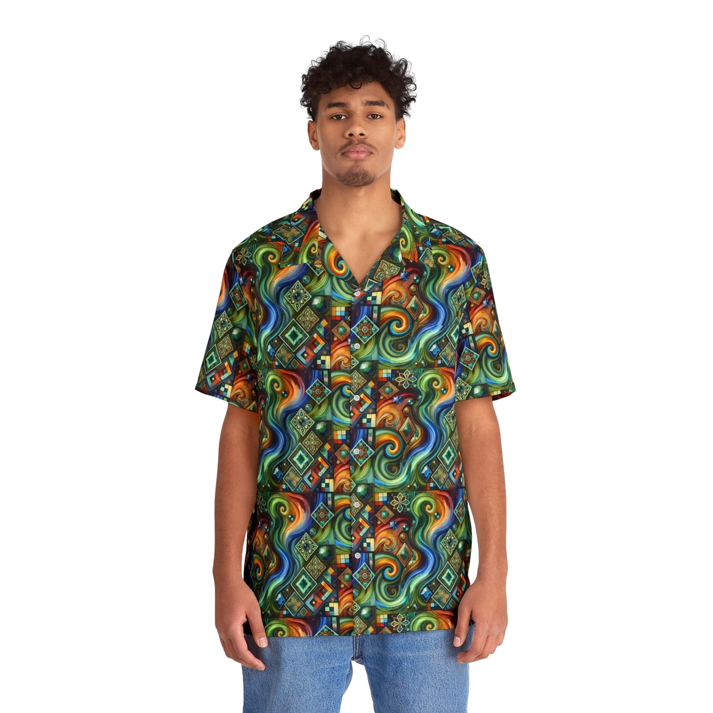 Glorious Gem Stoned X Swirl Men's Button Down Shirt