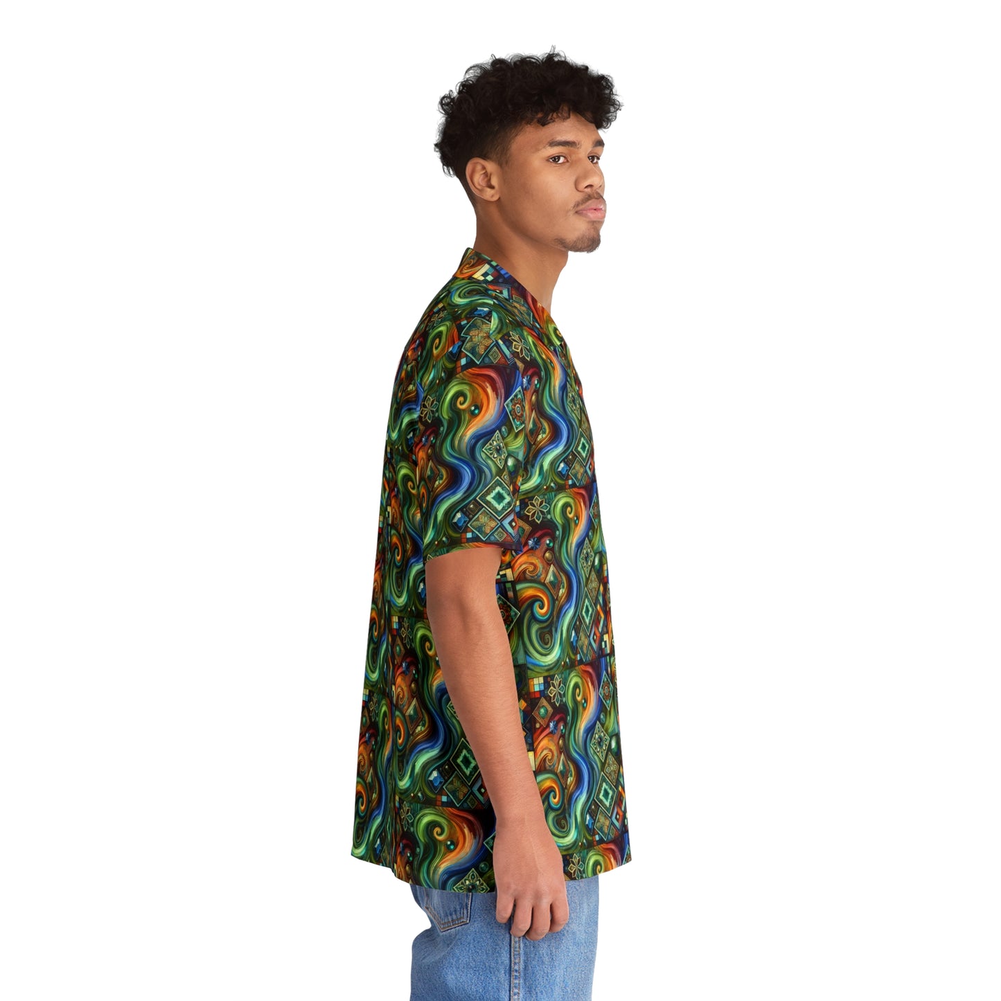 Glorious Gem Stoned X Swirl Men's Button Down Shirt