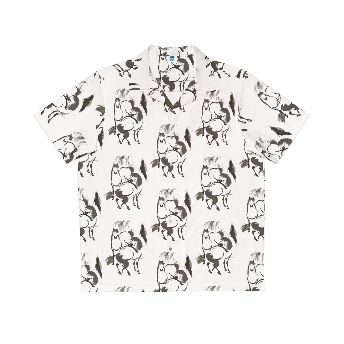 Japanese Horses Men’s Button Down Shirt