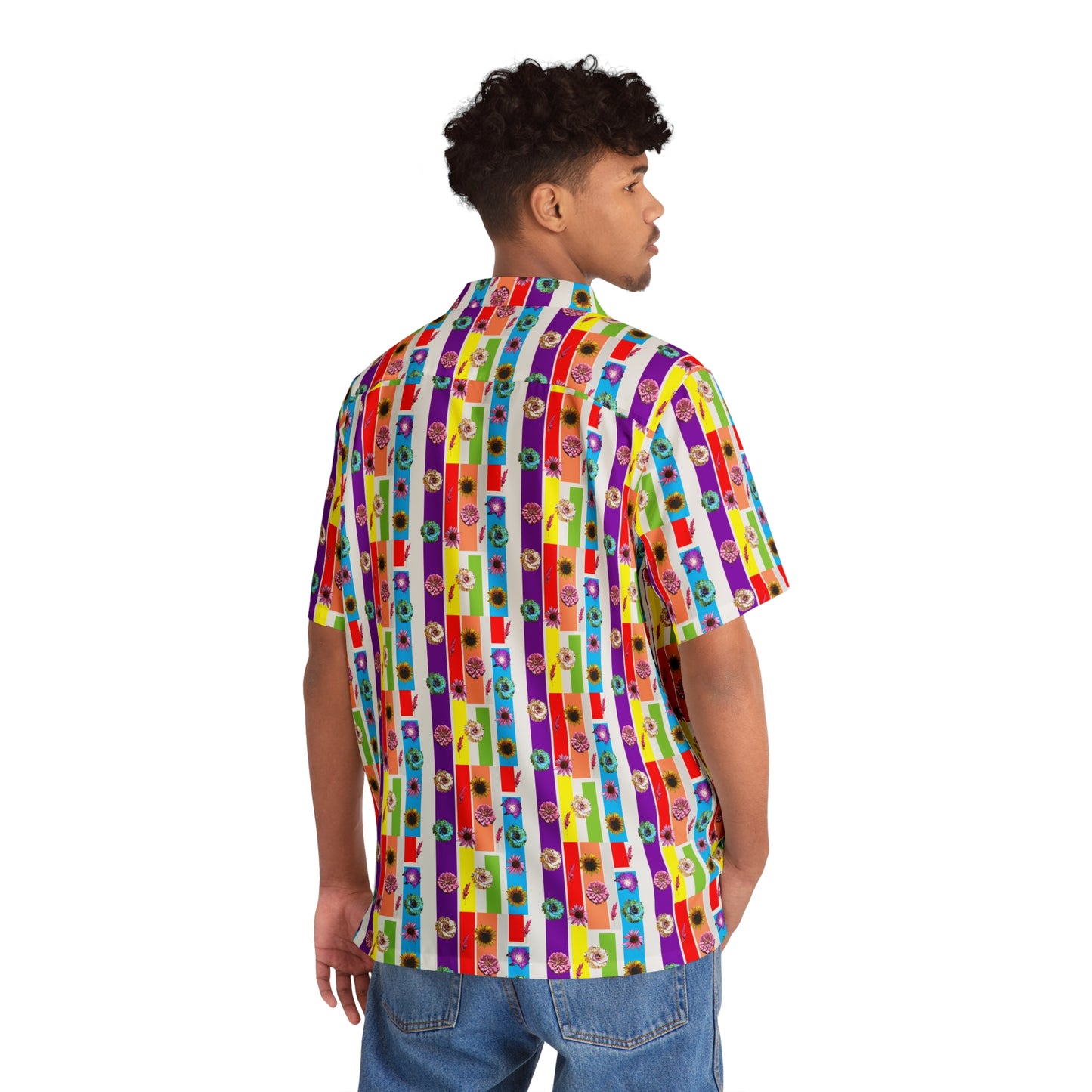 WS Power With Flower Men’s Button Down Shirt