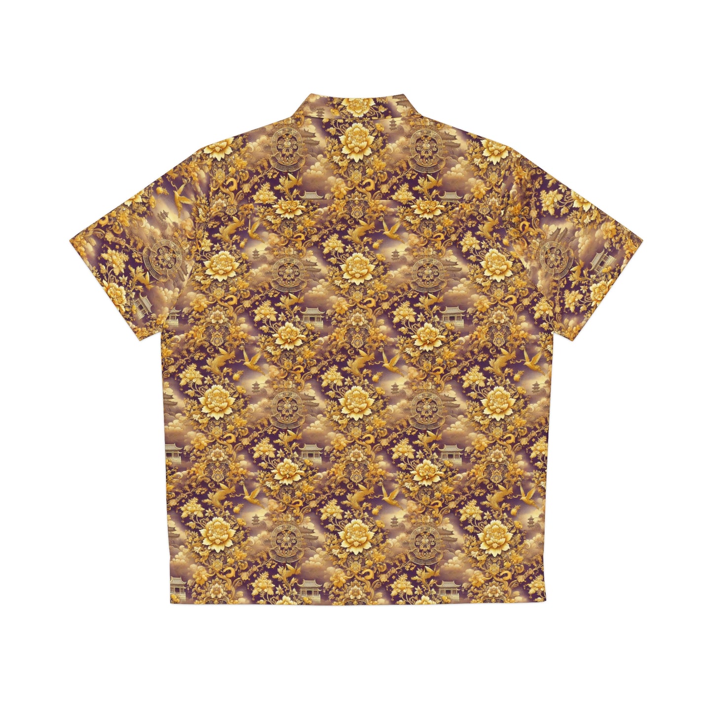 "Golden Garden Majesty" Men's Button Down Shirt