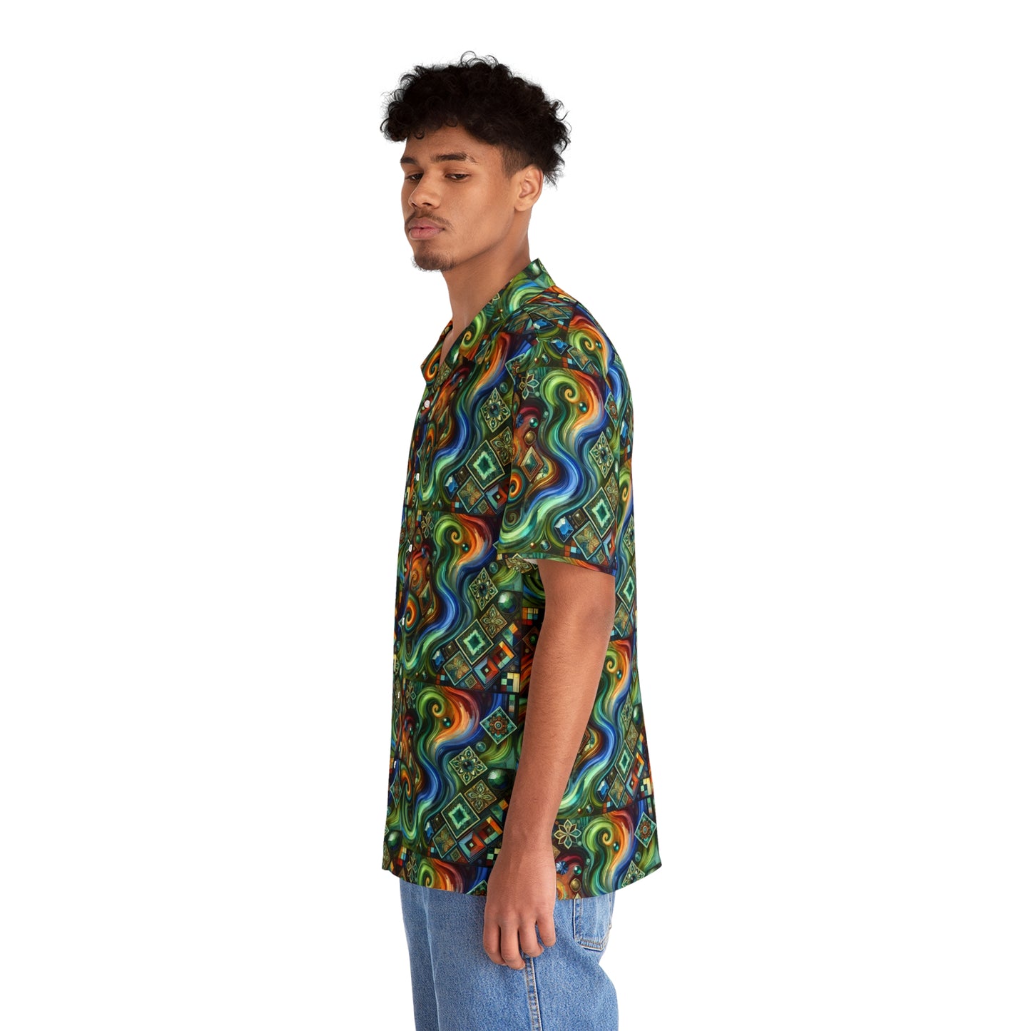 Glorious Gem Stoned X Swirl Men's Button Down Shirt