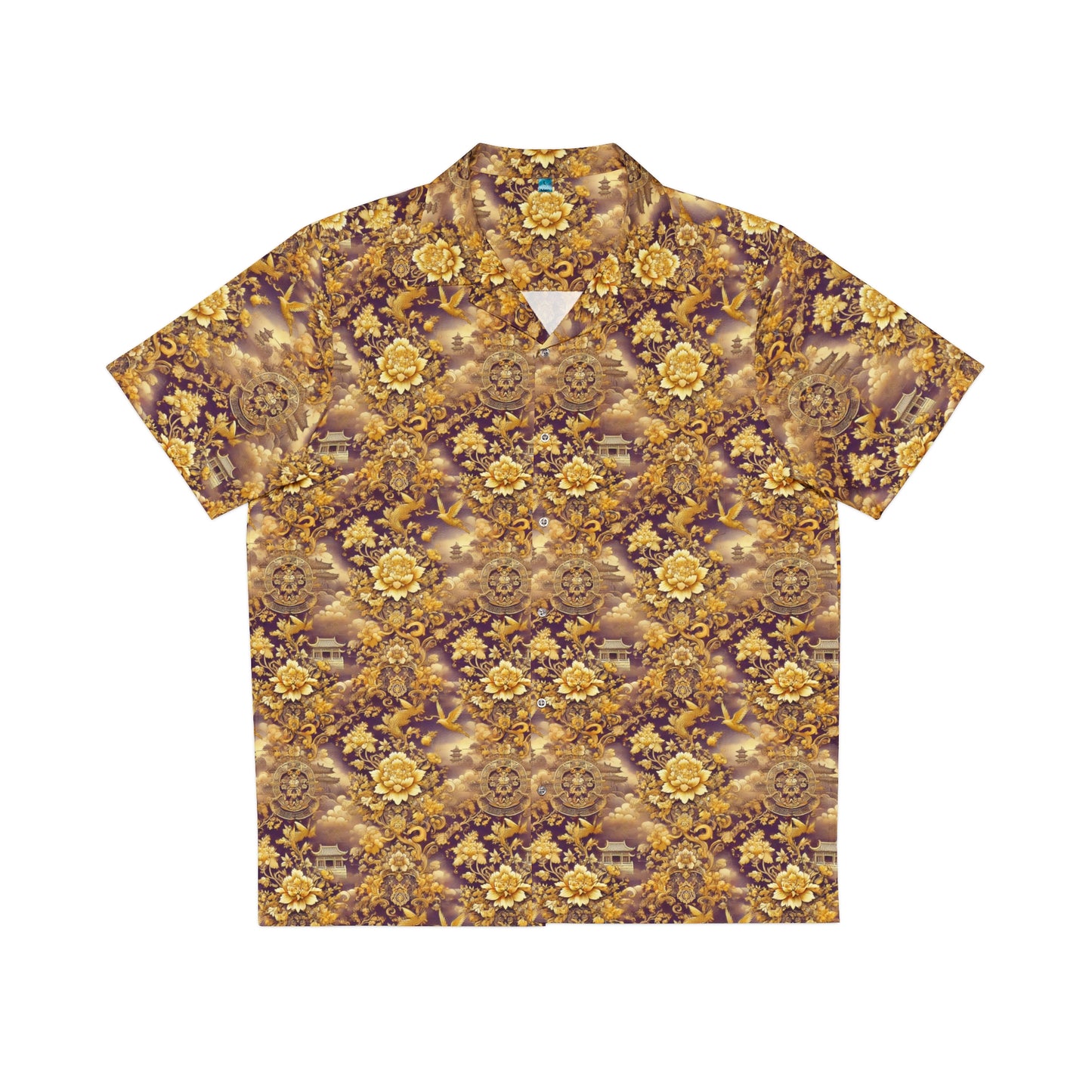"Golden Garden Majesty" Men's Button Down Shirt