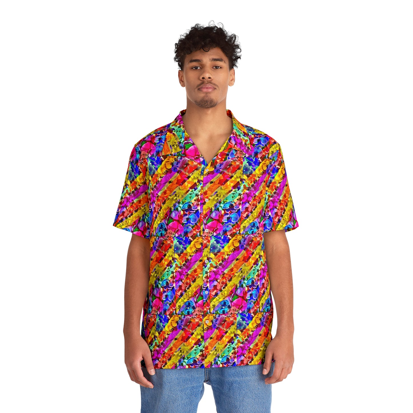 Wasil Simon’s “Prismatic Petals” Men’s Button Down Shirt