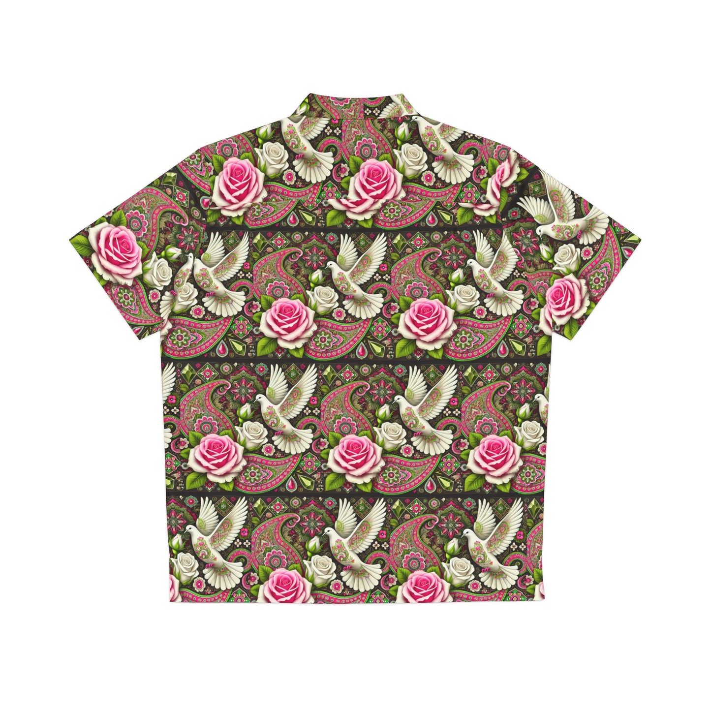 White Roses X Doves Men's Button Down Shirt