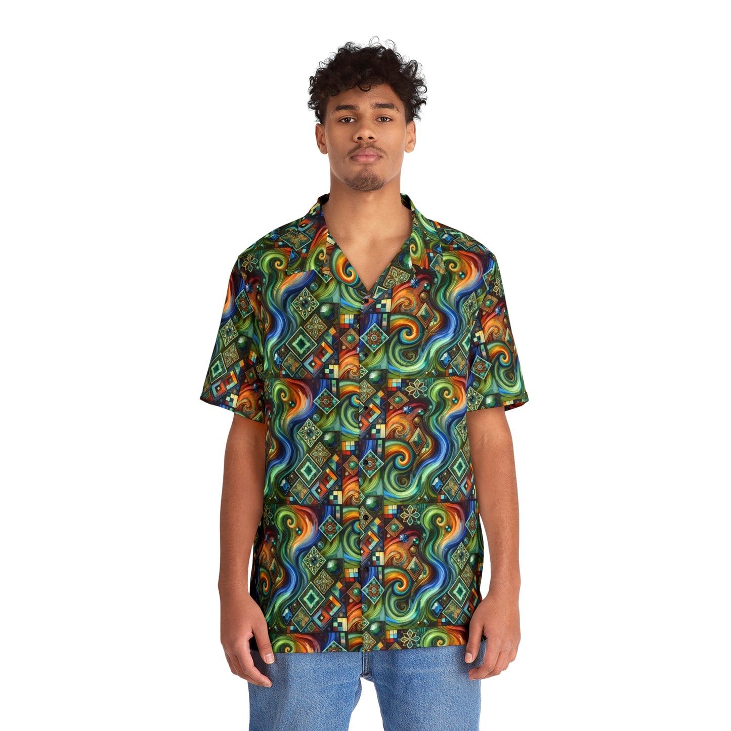Glorious Gem Stoned X Swirl Men's Button Down Shirt
