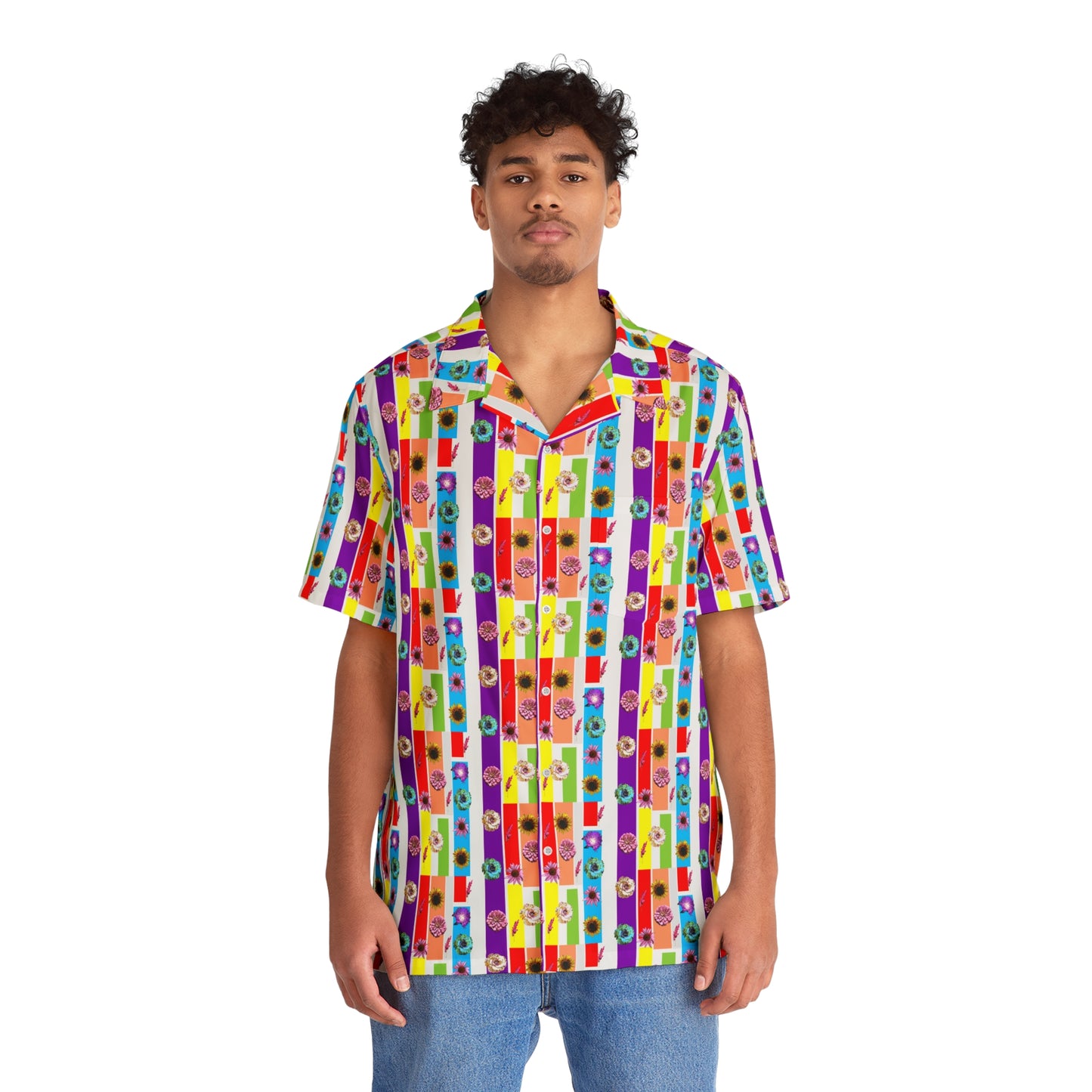 WS Power With Flower Men’s Button Down Shirt