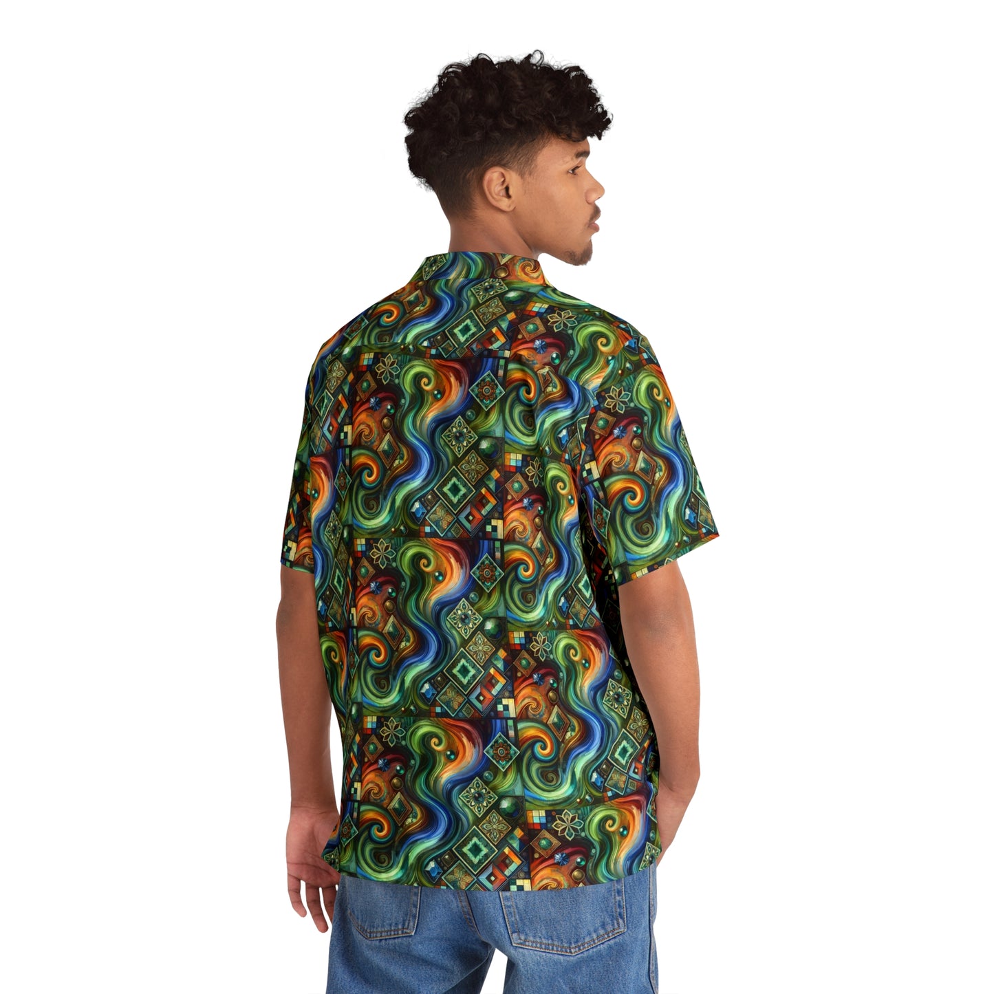 Glorious Gem Stoned X Swirl Men's Button Down Shirt