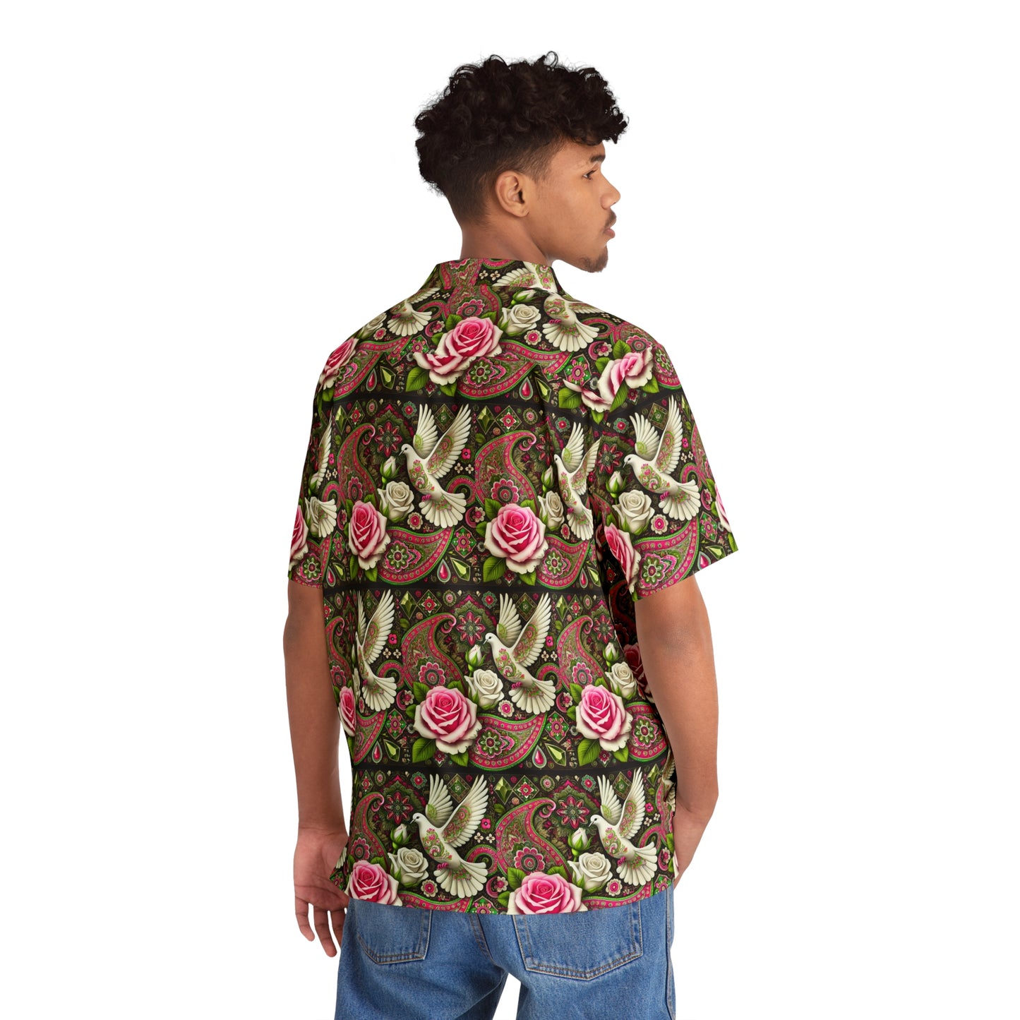 White Roses X Doves Men's Button Down Shirt